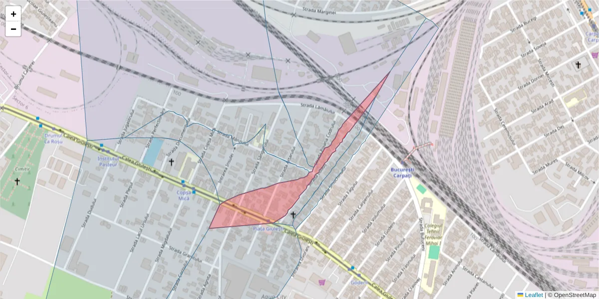 Hartă a codului poștal  și a codurilor poștale învecinate