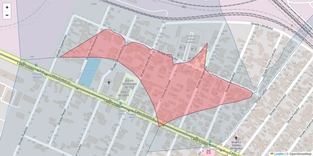 Hartă a codului poștal  și a codurilor poștale învecinate
