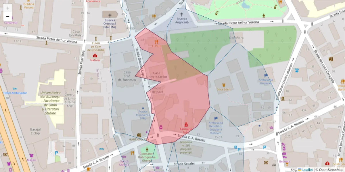 Hartă a codului poștal  și a codurilor poștale învecinate