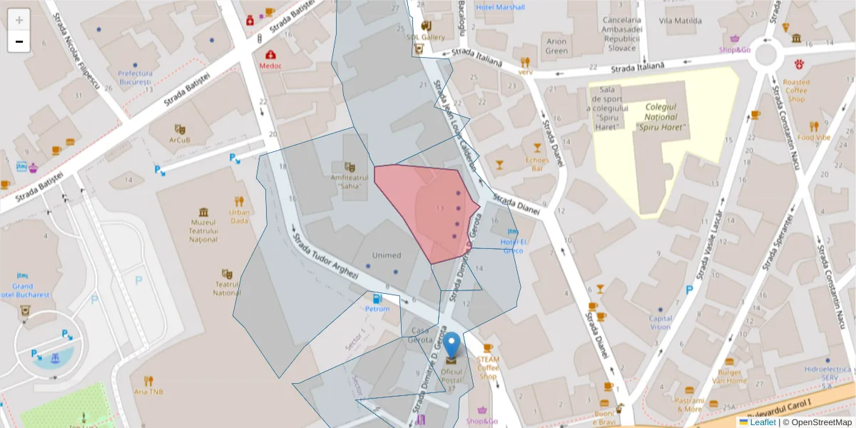 Hartă a codului poștal  și a codurilor poștale învecinate