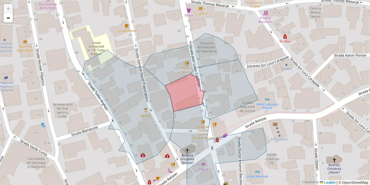 Hartă a codului poștal  și a codurilor poștale învecinate