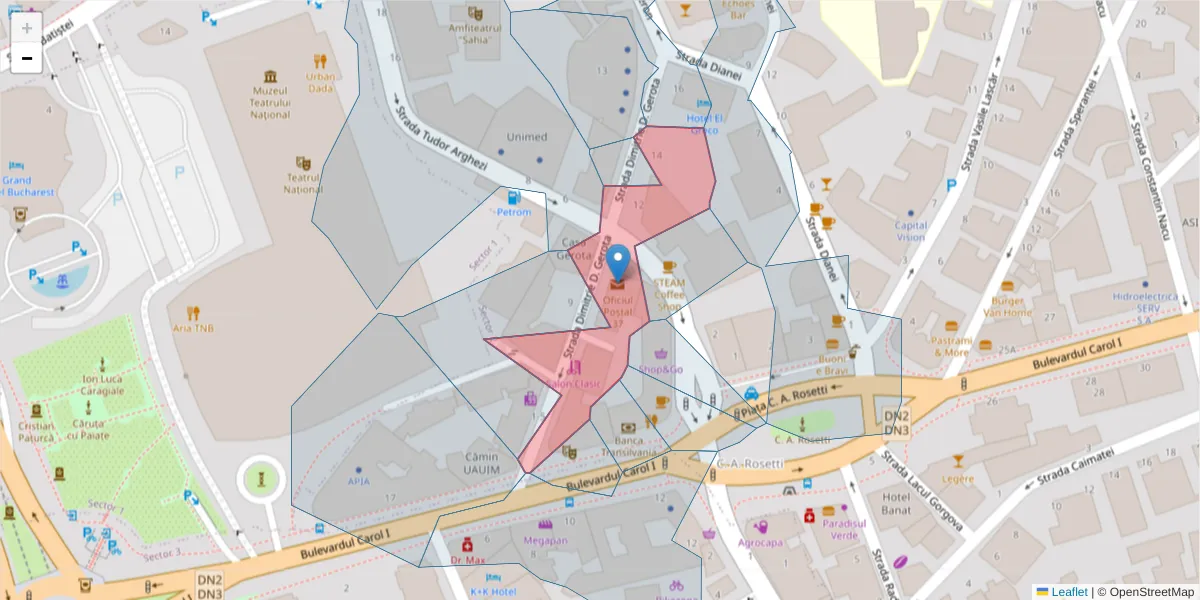 Hartă a codului poștal  și a codurilor poștale învecinate