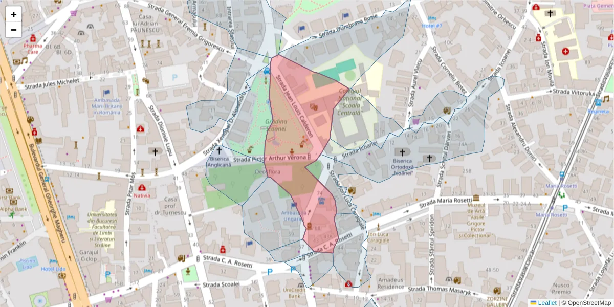Hartă a codului poștal  și a codurilor poștale învecinate