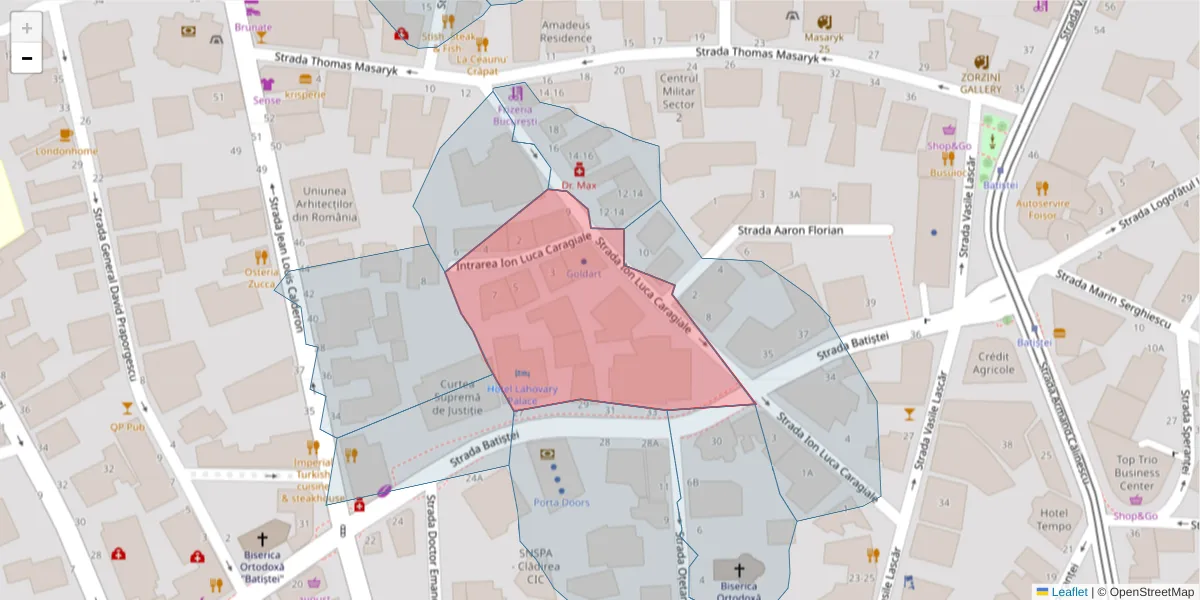 Hartă a codului poștal  și a codurilor poștale învecinate