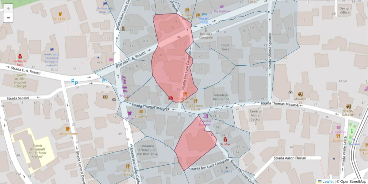 Hartă a codului poștal  și a codurilor poștale învecinate