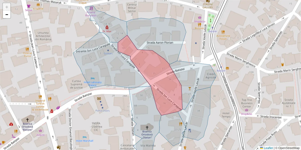 Hartă a codului poștal  și a codurilor poștale învecinate