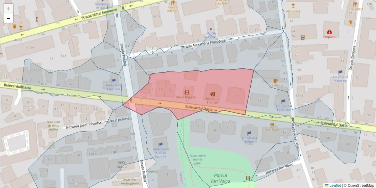 Hartă a codului poștal  și a codurilor poștale învecinate