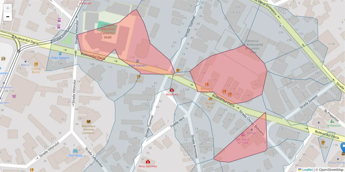 Hartă a codului poștal  și a codurilor poștale învecinate