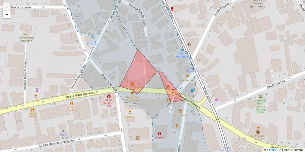 Hartă a codului poștal  și a codurilor poștale învecinate