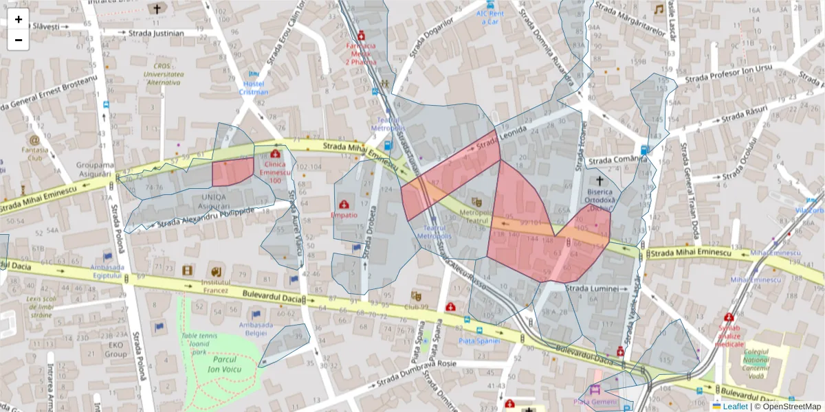 Hartă a codului poștal  și a codurilor poștale învecinate