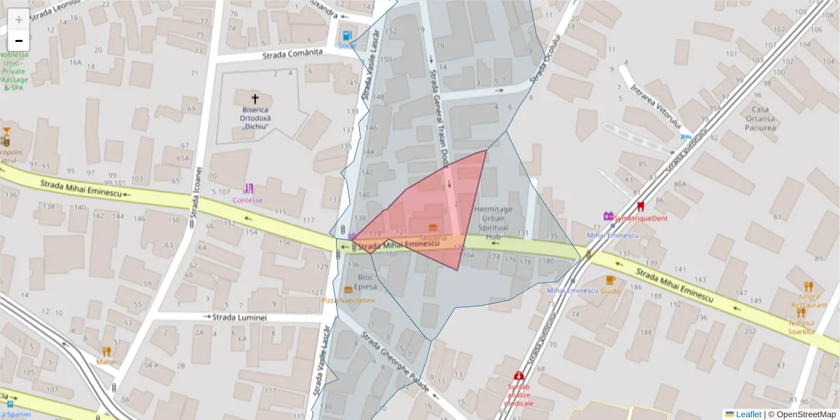 Hartă a codului poștal  și a codurilor poștale învecinate