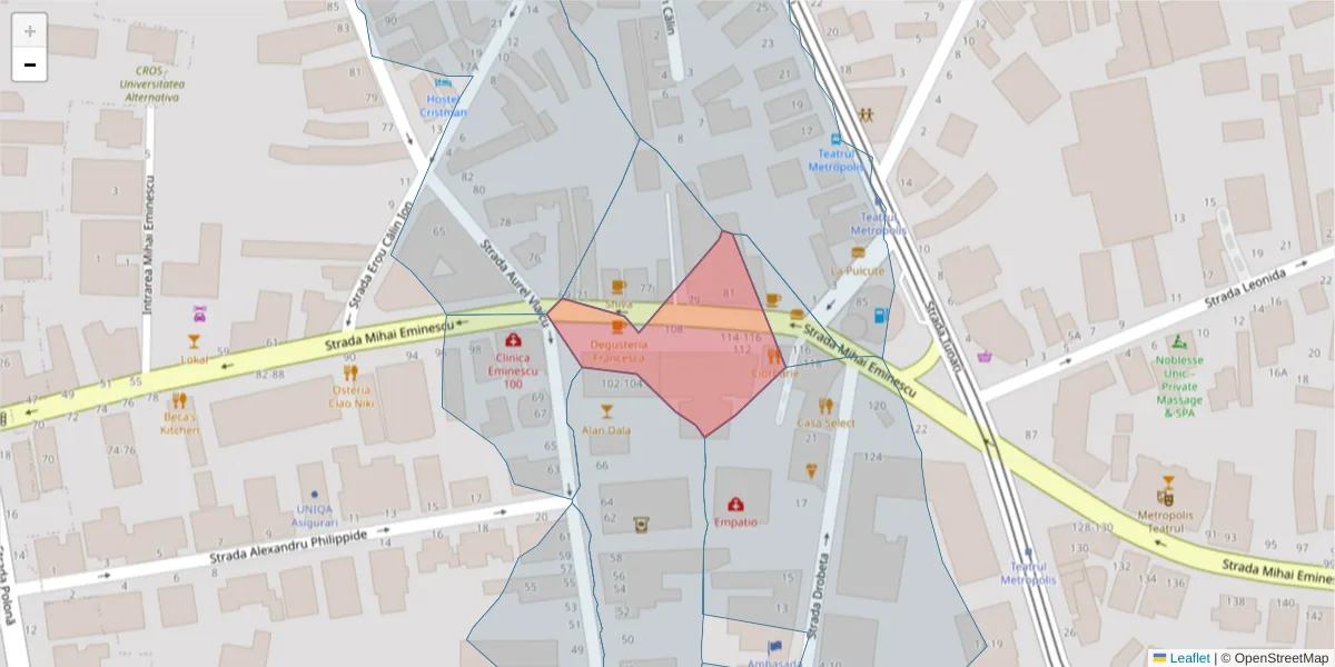 Hartă a codului poștal  și a codurilor poștale învecinate