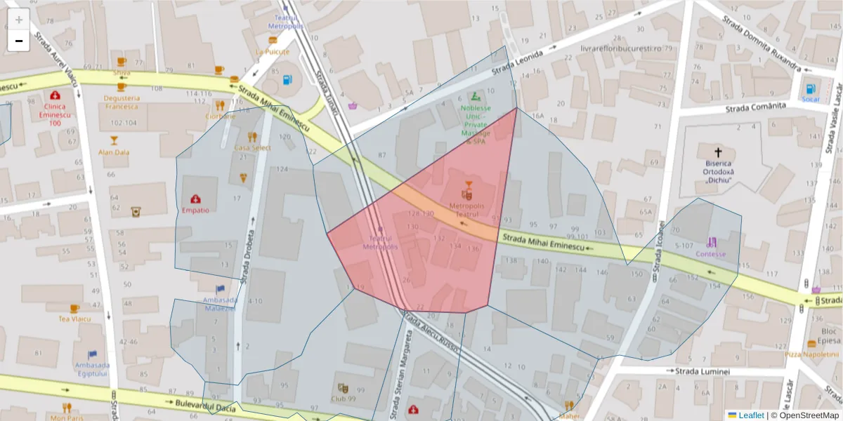 Hartă a codului poștal  și a codurilor poștale învecinate