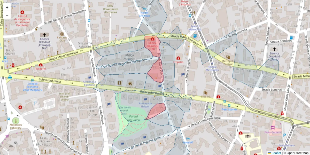 Hartă a codului poștal  și a codurilor poștale învecinate