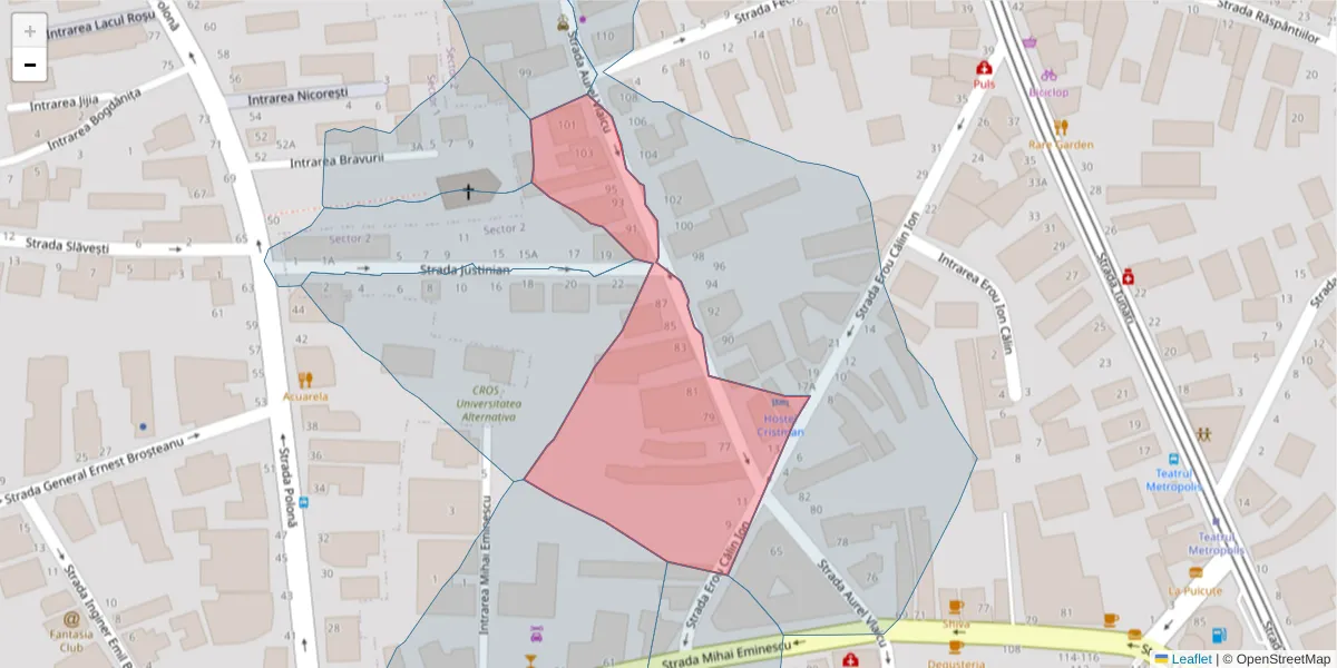 Hartă a codului poștal  și a codurilor poștale învecinate