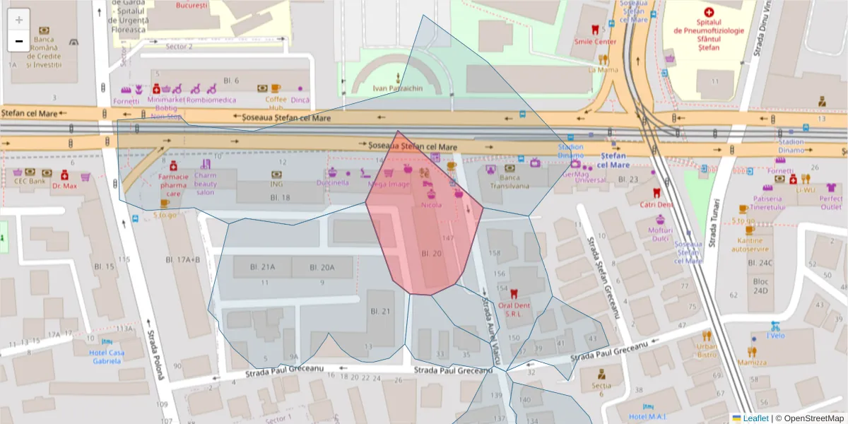 Hartă a codului poștal  și a codurilor poștale învecinate