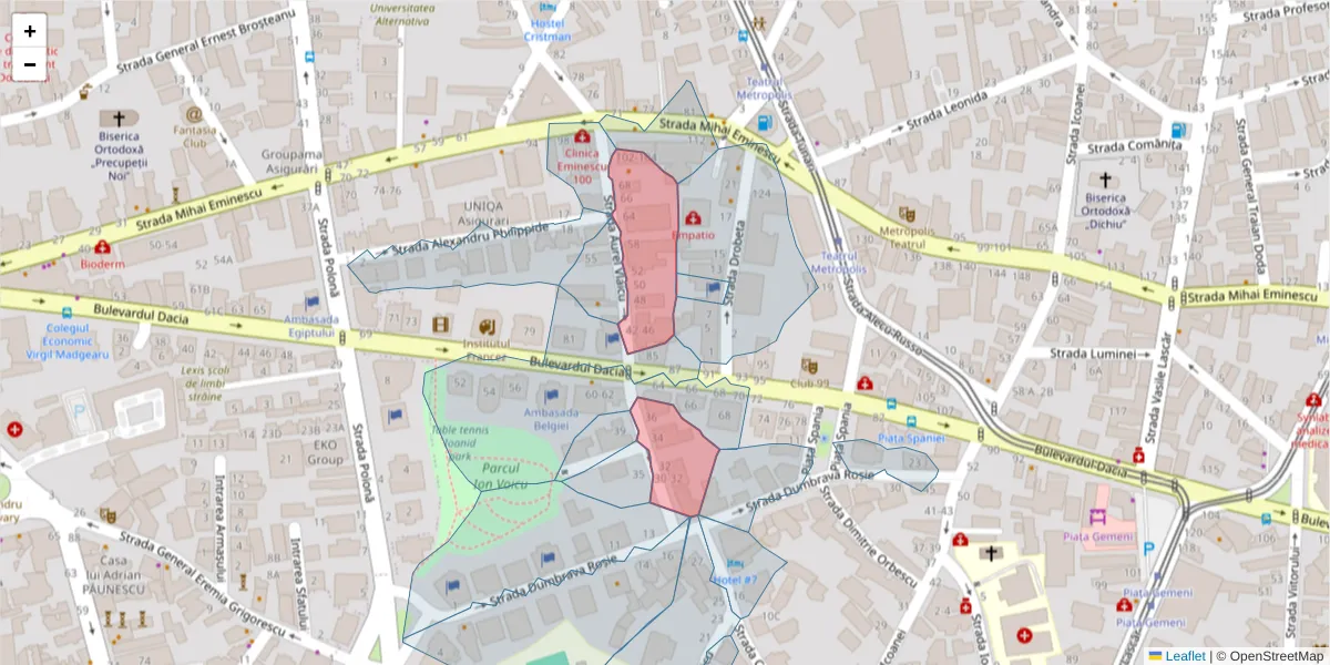 Hartă a codului poștal  și a codurilor poștale învecinate