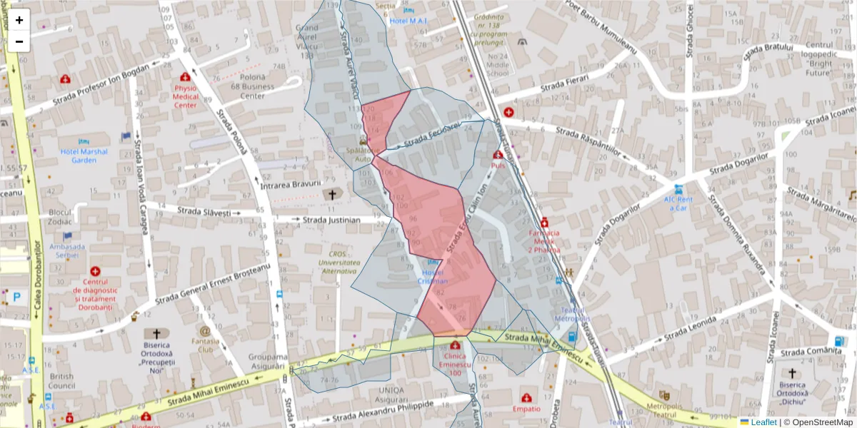 Hartă a codului poștal  și a codurilor poștale învecinate