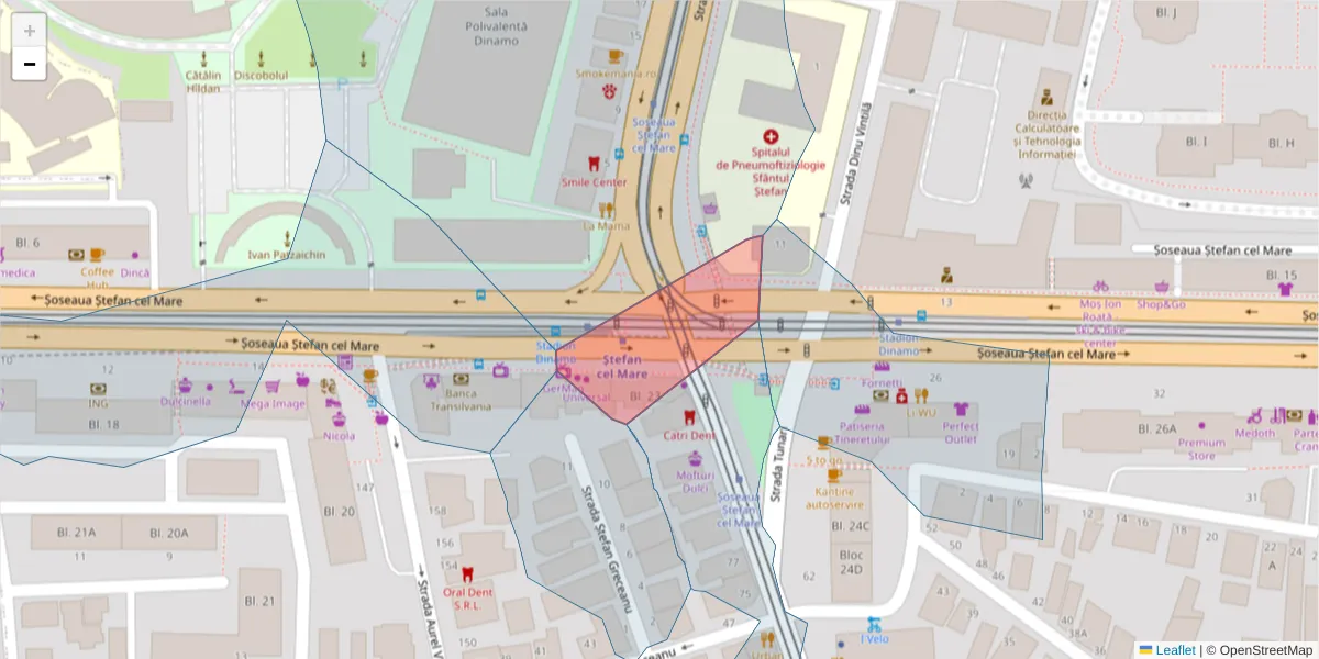 Hartă a codului poștal  și a codurilor poștale învecinate