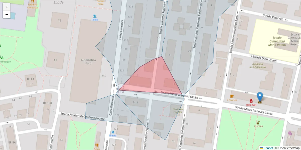 Hartă a codului poștal  și a codurilor poștale învecinate