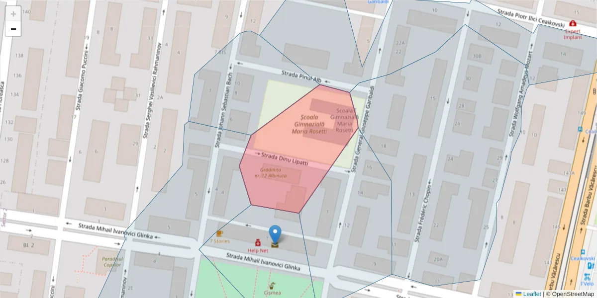 Hartă a codului poștal  și a codurilor poștale învecinate