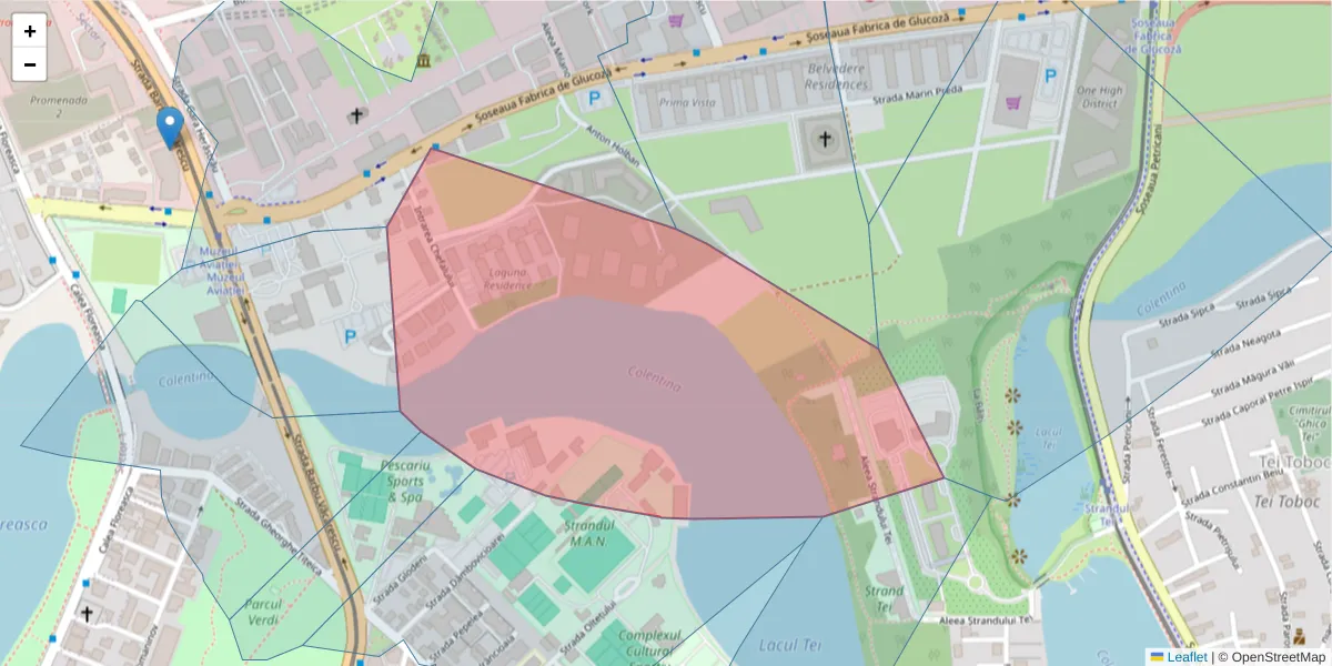 Hartă a codului poștal  și a codurilor poștale învecinate