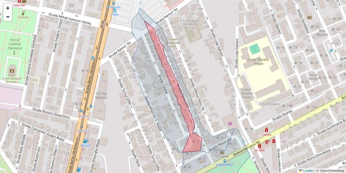 Hartă a codului poștal  și a codurilor poștale învecinate