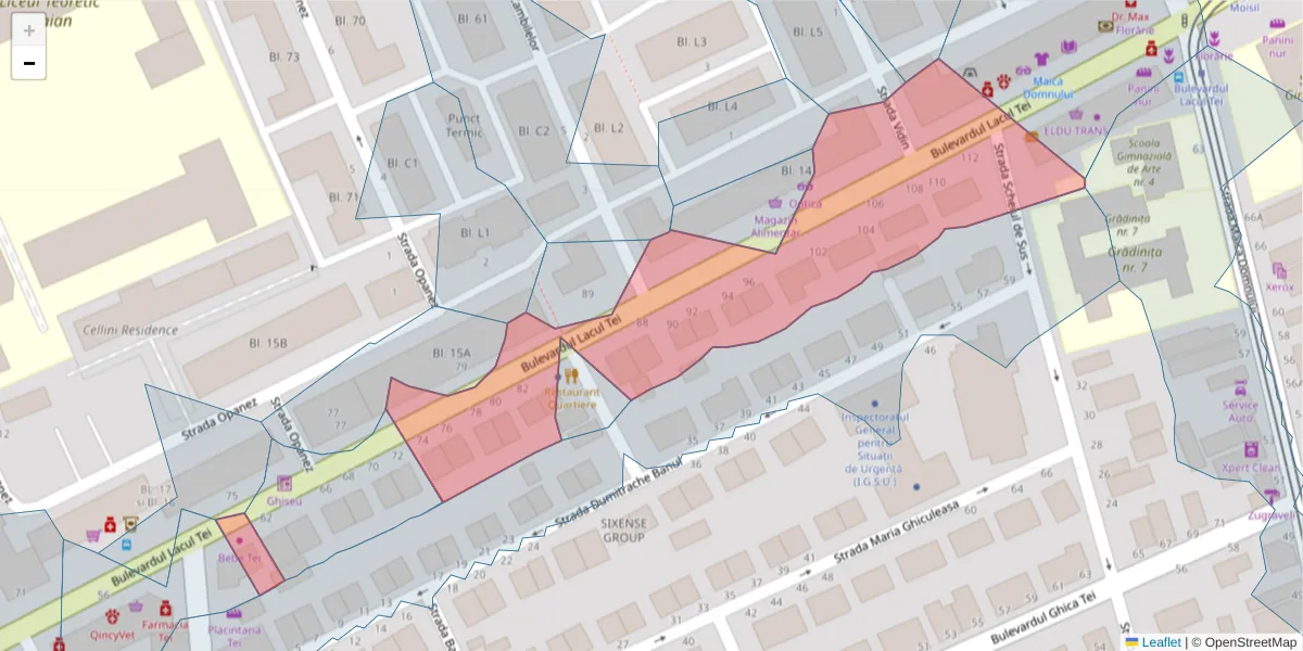 Hartă a codului poștal  și a codurilor poștale învecinate