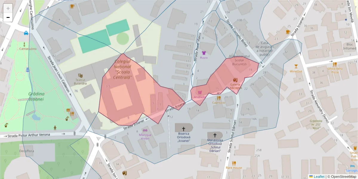 Hartă a codului poștal  și a codurilor poștale învecinate