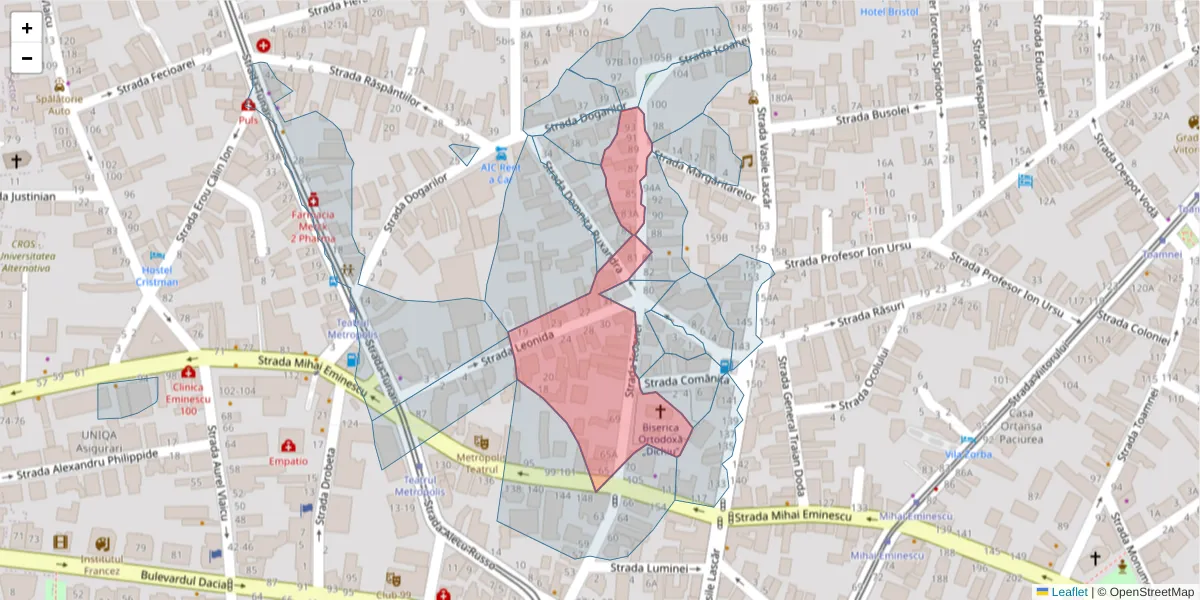 Hartă a codului poștal  și a codurilor poștale învecinate