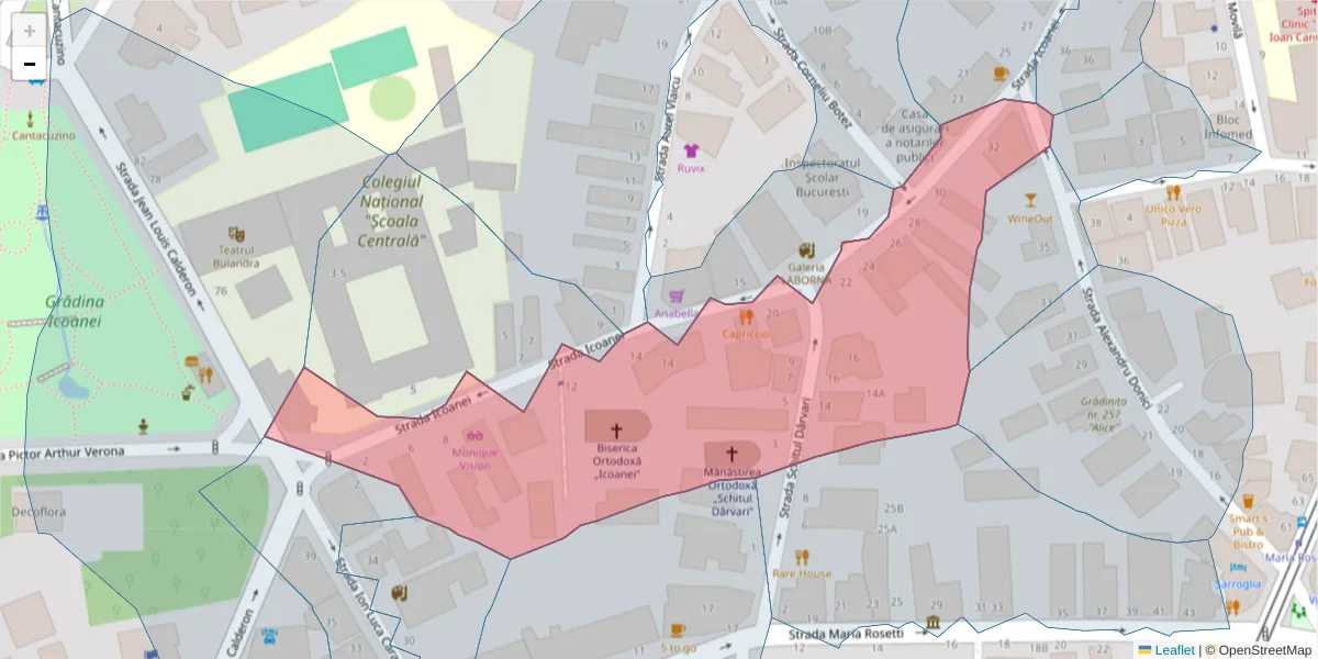 Hartă a codului poștal  și a codurilor poștale învecinate
