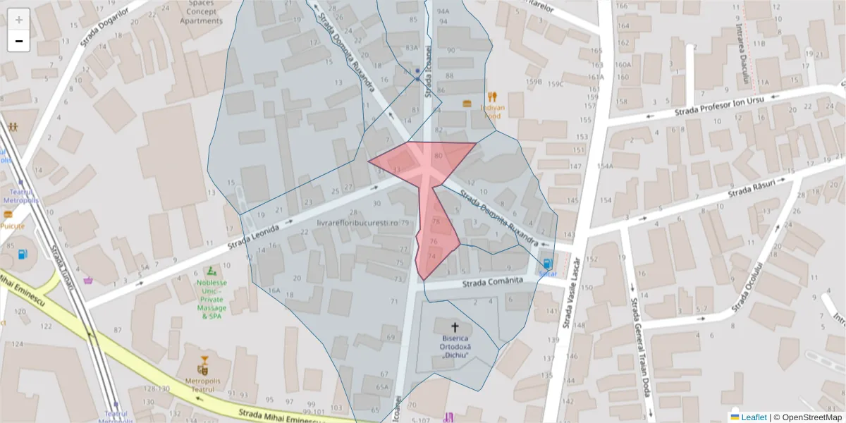 Hartă a codului poștal  și a codurilor poștale învecinate