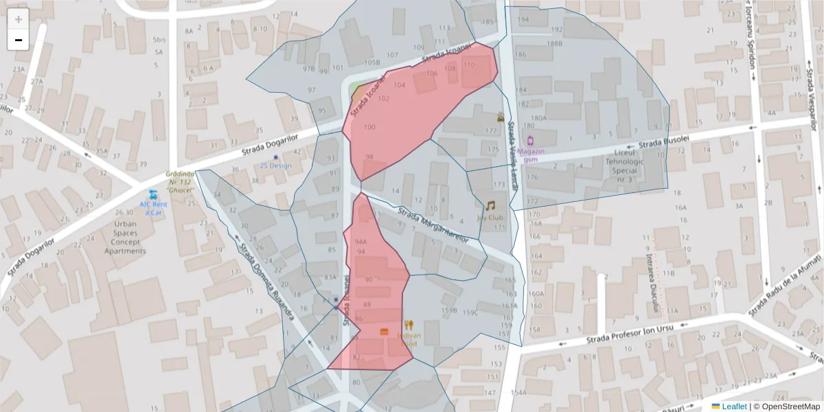 Hartă a codului poștal  și a codurilor poștale învecinate