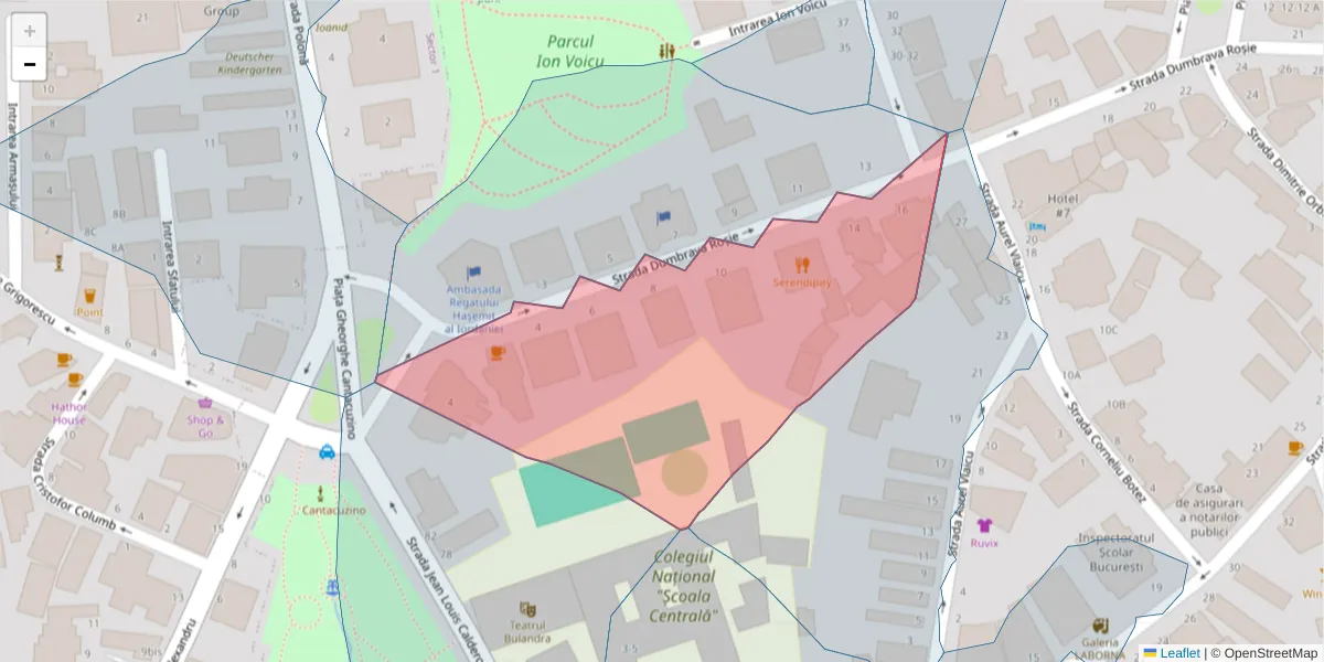 Hartă a codului poștal  și a codurilor poștale învecinate