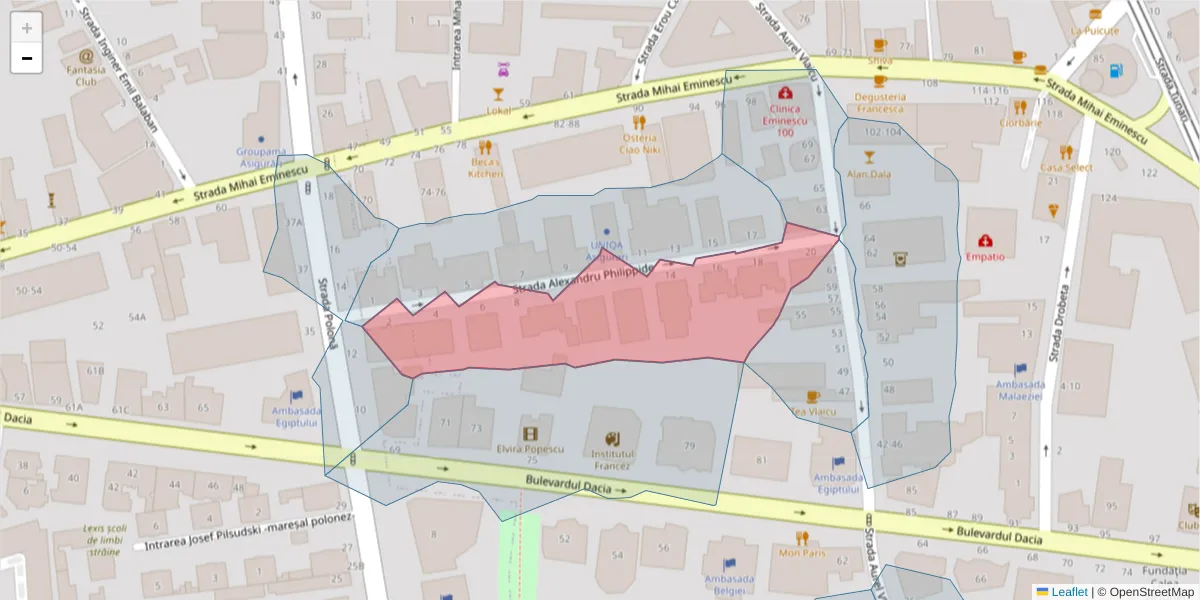 Hartă a codului poștal  și a codurilor poștale învecinate