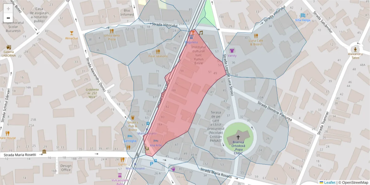 Hartă a codului poștal  și a codurilor poștale învecinate