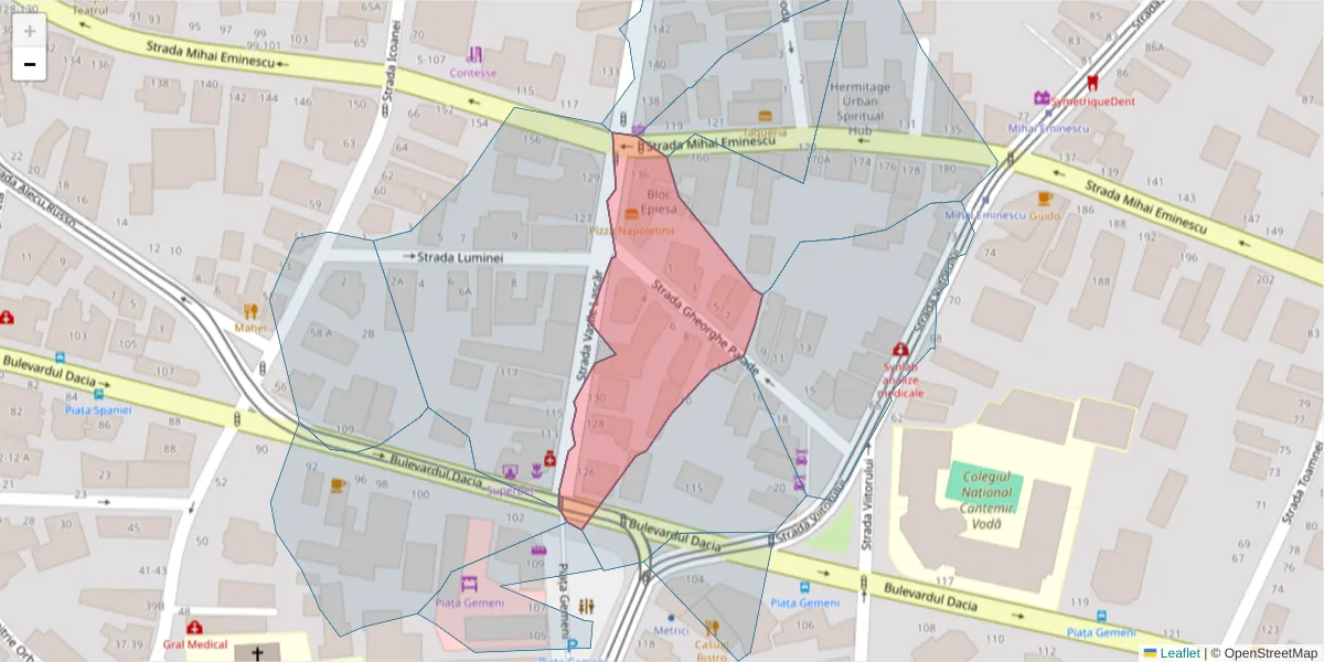 Hartă a codului poștal  și a codurilor poștale învecinate