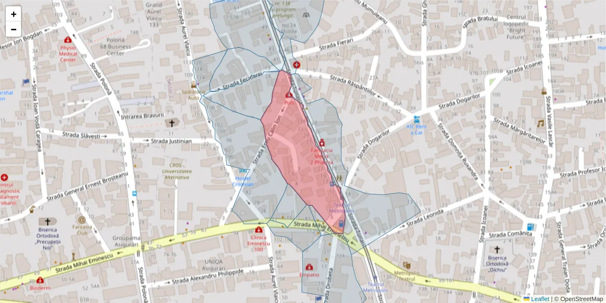 Hartă a codului poștal  și a codurilor poștale învecinate