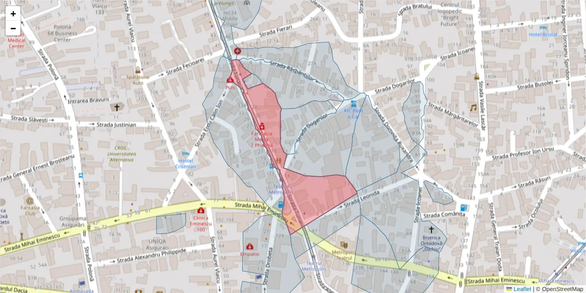 Hartă a codului poștal  și a codurilor poștale învecinate