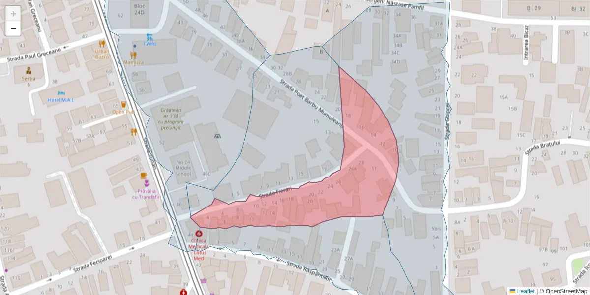 Hartă a codului poștal  și a codurilor poștale învecinate