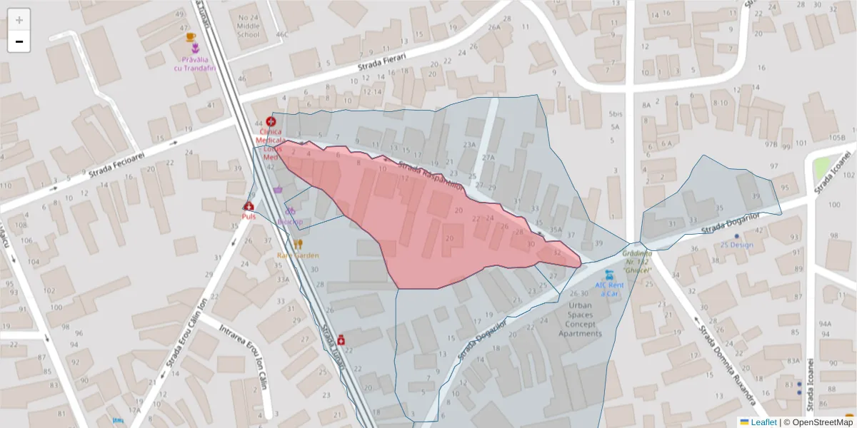 Hartă a codului poștal  și a codurilor poștale învecinate