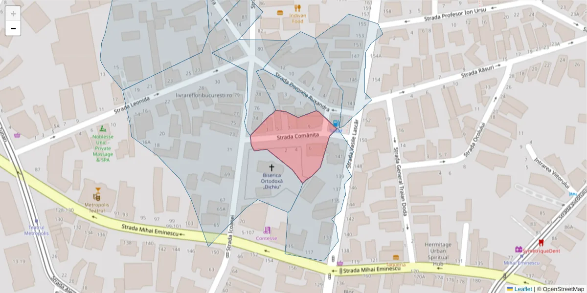 Hartă a codului poștal  și a codurilor poștale învecinate