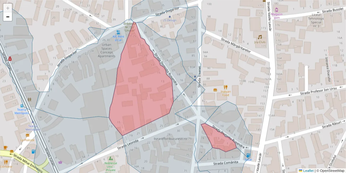 Hartă a codului poștal  și a codurilor poștale învecinate