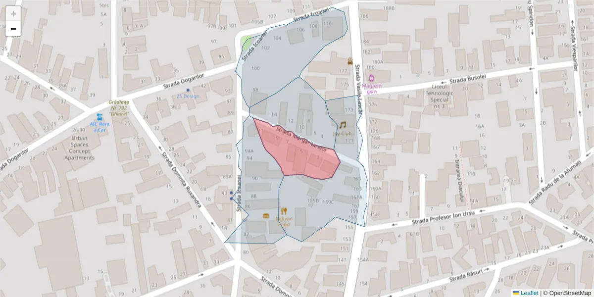 Hartă a codului poștal  și a codurilor poștale învecinate