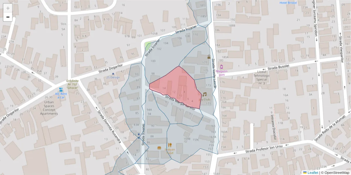 Hartă a codului poștal  și a codurilor poștale învecinate