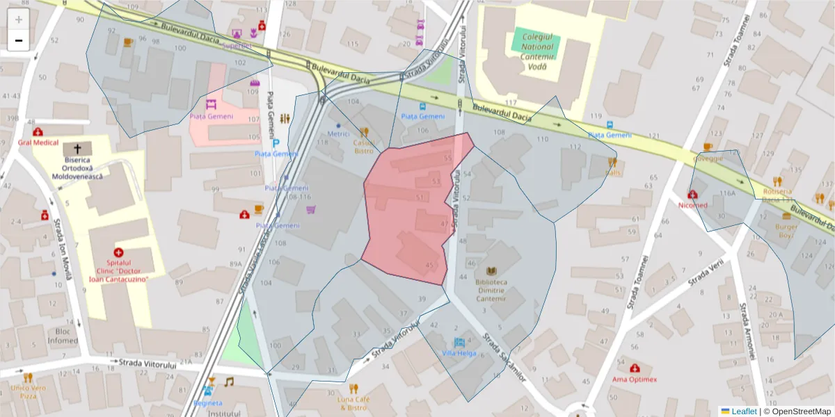 Hartă a codului poștal  și a codurilor poștale învecinate