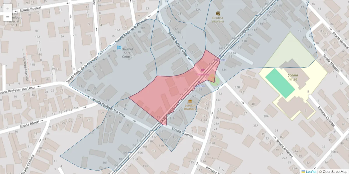 Hartă a codului poștal  și a codurilor poștale învecinate