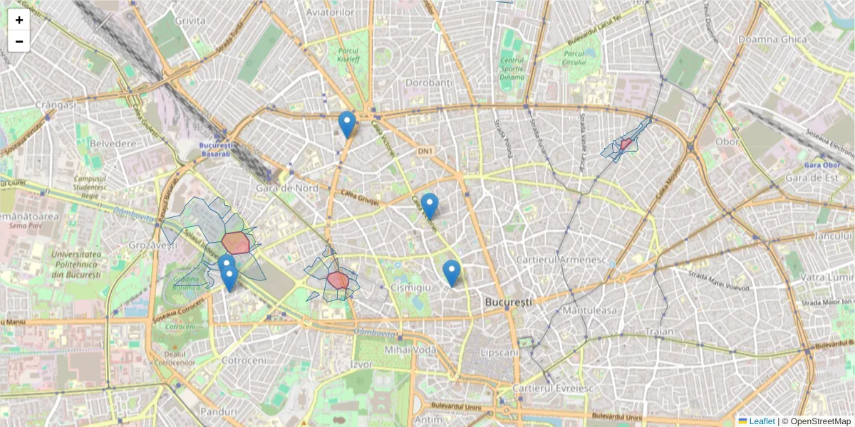 Hartă a codului poștal  și a codurilor poștale învecinate