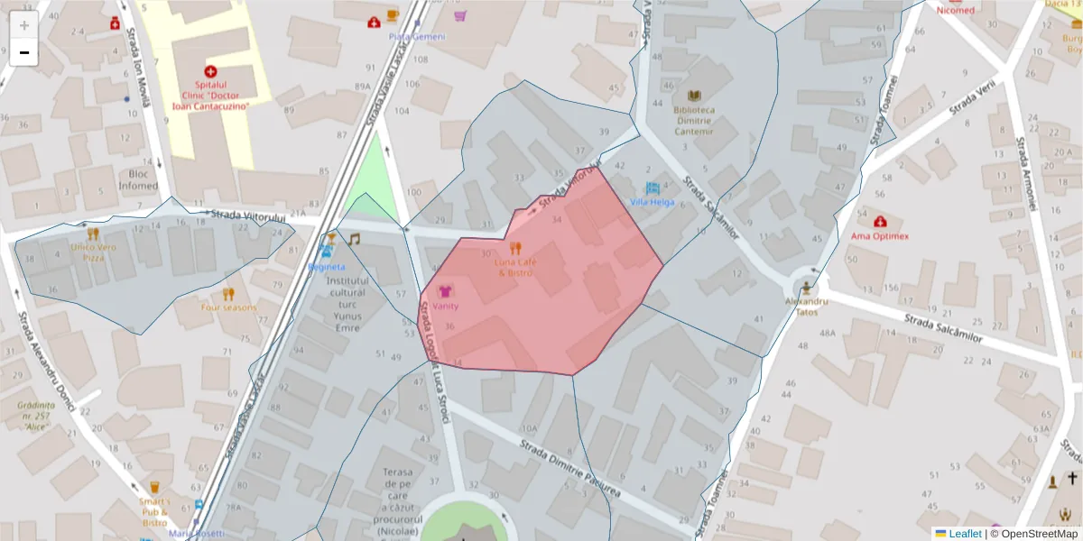 Hartă a codului poștal  și a codurilor poștale învecinate