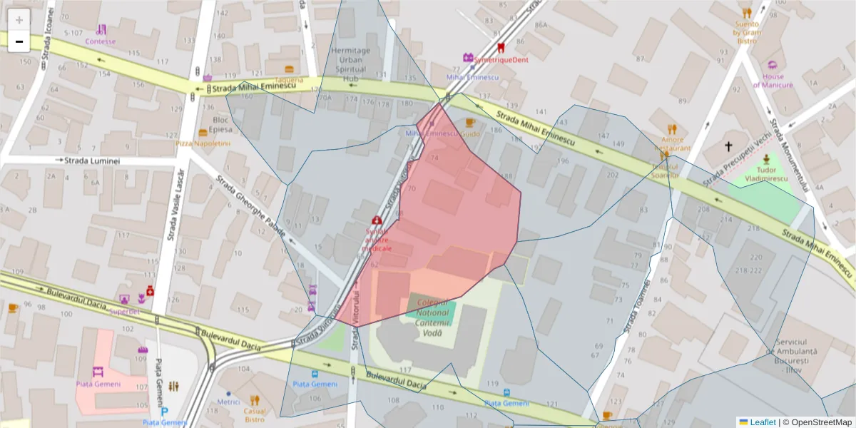 Hartă a codului poștal  și a codurilor poștale învecinate